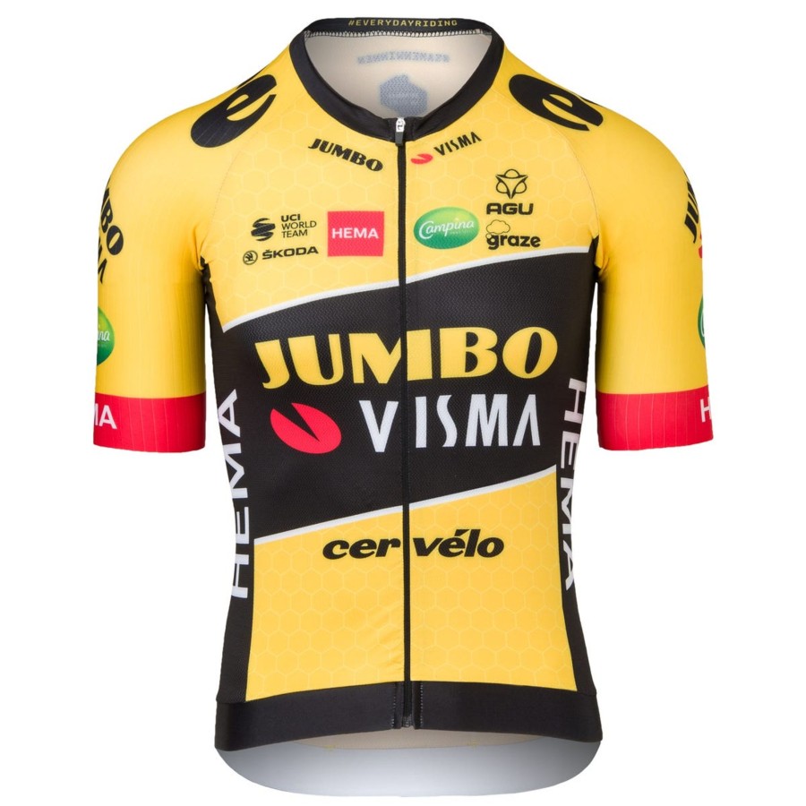 Heren AGU Shirts | Premium Aero Fietsshirt Team Jumbo-Visma Heren